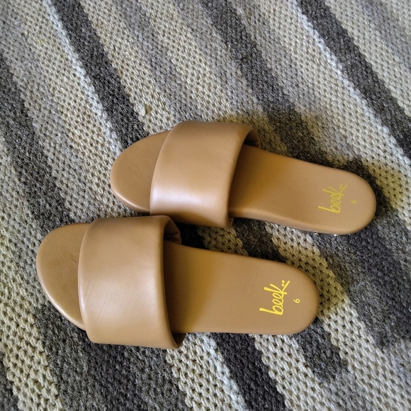 Beek Women's Sandals Baza Leather Brown Minimalist Slide Size 6 - Picture 2 of 6